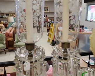 Vintage Lead Crystal Candle Stands