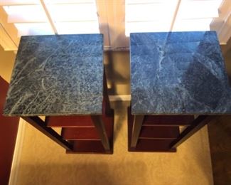 SOLD Tower tables with marble tops