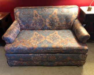 Vintage sleeper loveseat.  Absolutely beautiful fabric, soft and silky.