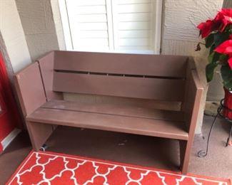 Wooden bench with rollers $45