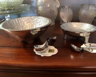 Hand made pewter bowls