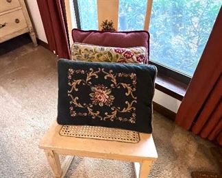 Rocking Chair- Needlepoint Pillows 