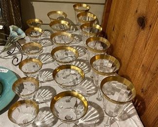 Gold rimmed glass-48 pieces-make offer!