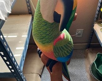 About 3 foot Parrots wooden