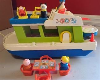 Vintage Fisher Price Boat with all accessories