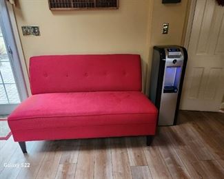 Red settee, from Wayfair