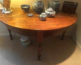 ANTIQUE HALF MOON TABLE , THERE ARE 2 OF THEM