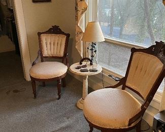 Victorian Parlor chairs - trimmed walnut
