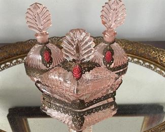 Vintage Martinsville Pink Glass Perfume bottles