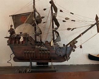 Antique 38" Spanish Galleon Ship 