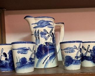 Antique Juice Pitcher and 4 juice glasses (made in Japan)