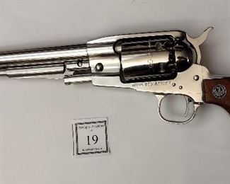 BLACK POWER RUGER OLD ARMY .44 CALIBER/STAINLESS REVOLVER WITH 7 1/2" BARREL
