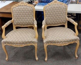 PAIR OF CONTEMPORARY CHATEAU D'AZ ITALAIN ARM CHAIRS. DATED 1987