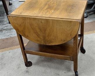ANTIQUE DROP LEAF SERVING CART