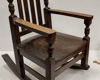 HEYWOOD BROTHERS AND WAKFIELD COMPANY CHILD SIZE OAK ROCKER