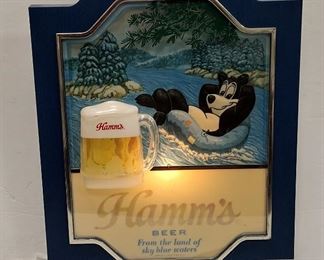 HAMM'S BEER LIGHT WEIGHT PLASTIC LIGHTED SIGN