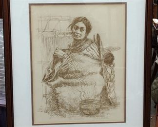 JUDIE MARTIN "THE WEAVER" PHOTO LITHOGRAPH ARTIST PROOF