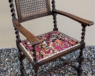 BARLEY TWIST CANED BACK ARMCHAIR