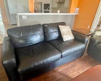 SOLD!  Black American Leather Loveseat