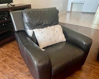 SOLD Black American Leather Recliner
