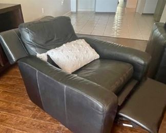 SOLD Black American Leather Recliner