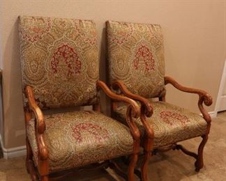 Fruitwood upholstered chairs