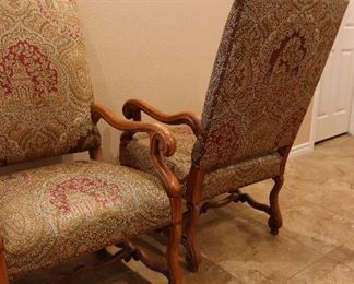 Fruitwood upholstered chairs