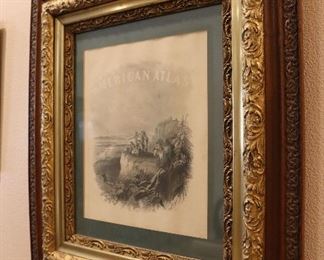 Antique framed etching