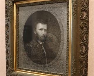 Antique framed etching General Ulysses S. Grant