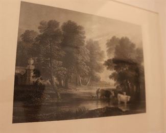 Antique framed print