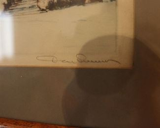 Antique framed artwork signed