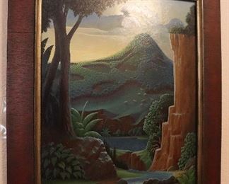 Antique framed artwork signed