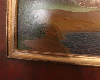 Antique framed artwork signed