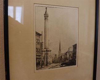 Antique framed artwork