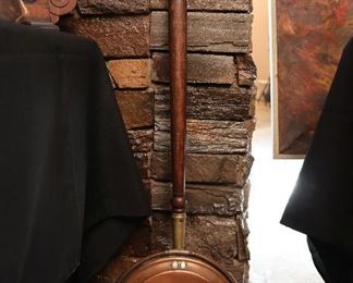 Antique copper bedwarmer