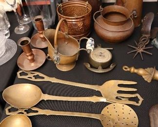 Antique brass and copper decor