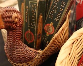 Vintage Ben Hur spices, soaps, tins