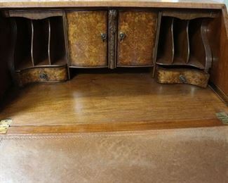 Antique burlwood secretary