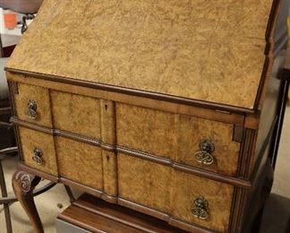 Antique burlwood secretary