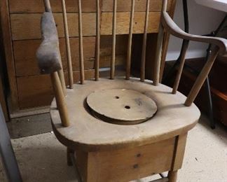 Antique commode chamber pot chair