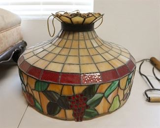 Antique leaded glass lampshade