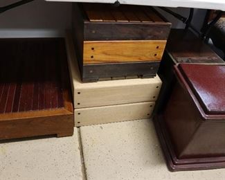 Wooden platforms and stands