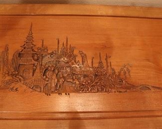 Chinese carved cedar chest