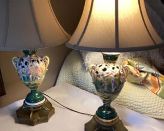 Capodimonte Italian Porcelain Lamps 
