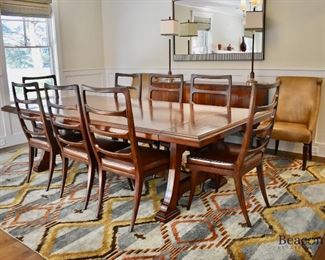 Keno Brothers dining table with 2 leaves and 12 chairs