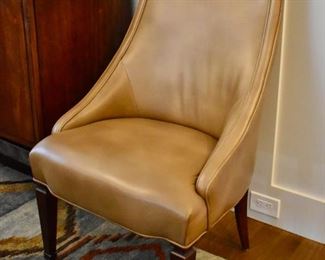 Pair of Century Furniture leather captain's chairs