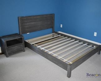Williams Sonoma full platform bed and matching nightstand