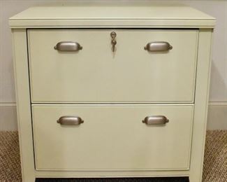 One of a pair of file cabinets