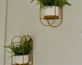 Faux plants and wall pockets