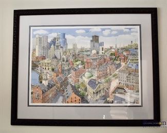 Signed limited edition Martin Stuart Moore print “Memories of Boston - Revolution City”
